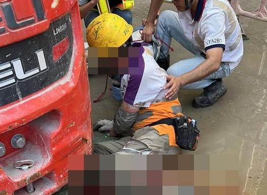 啟德發生工業意外。（fb「交通意外關注組(香港)」圖片）